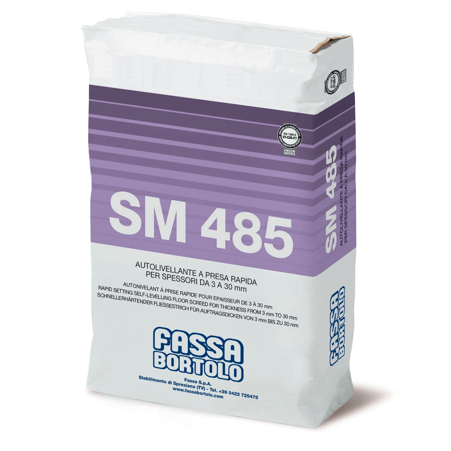 AUTONIVELANTE SM485 FASSA BARTOLO 25KG (3 a 30mm + ou - 3 horas)