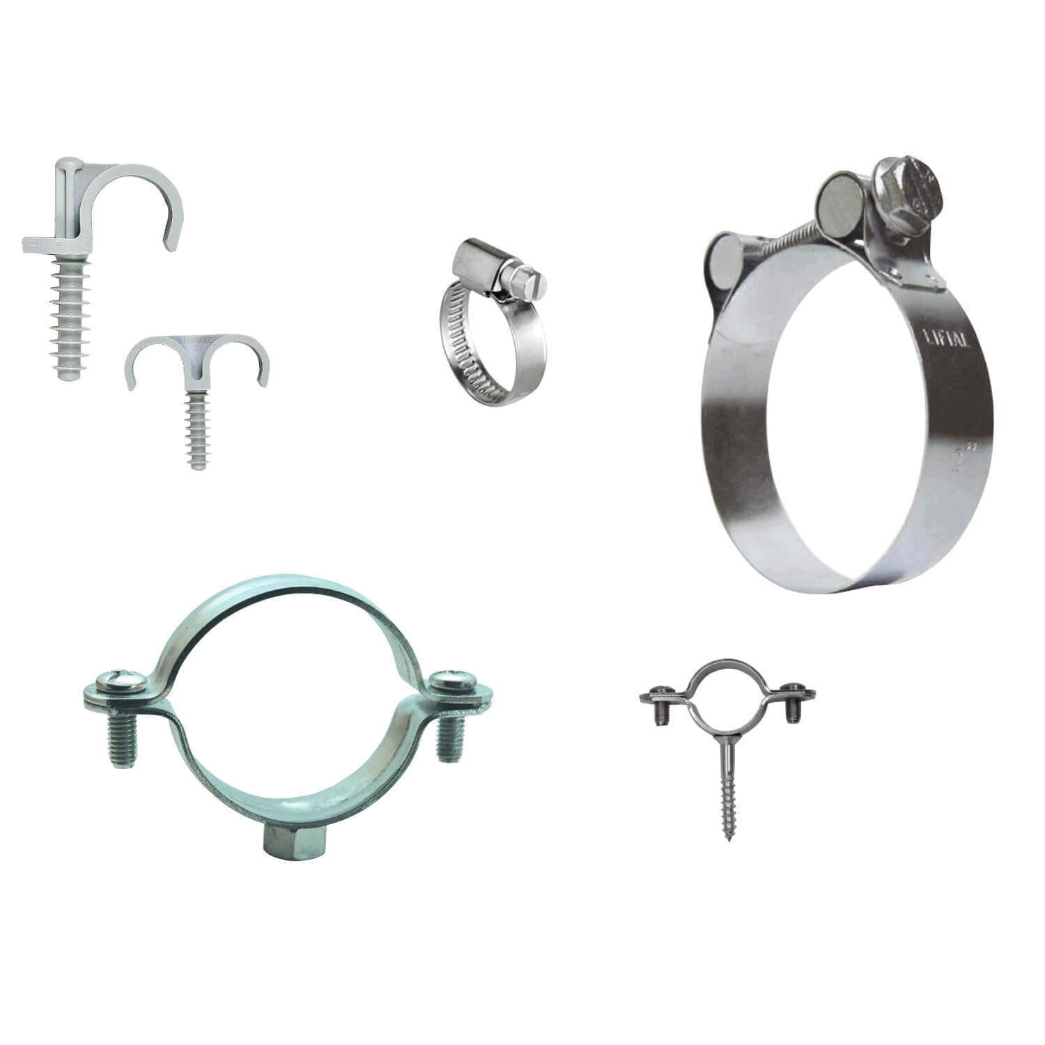 Abraçadeiras (C/Porca) (Hercules) (C/Espiga) (T-Ideal) (Fix-Ring)